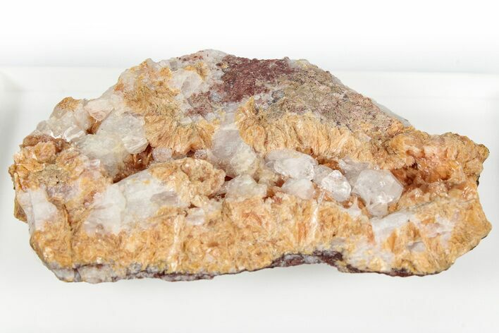 Vibrant Orange Tinzenite Crystal Cluster w/ Quartz - Italy #352032